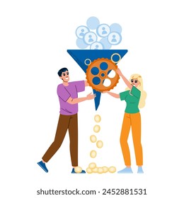 traffic conversion rate optimization cro vector. increase sales, leads analysis, user experience traffic conversion rate optimization cro character. people flat cartoon illustration