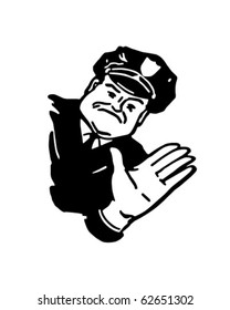 Traffic Cop - Retro Clipart Illustration