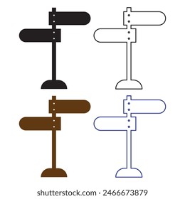 Traffic direction board icon. Signpost, Road Sign Icon Vector Design. 11:11