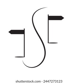 Traffic direction board icon. Street signpost filled vector isolate on white background. Wayfinding sign icon, Navigate effortlessly with our directional sign. Ideal for guidance-themed design.
