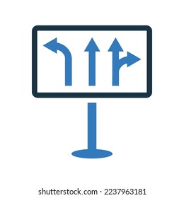 Tráfico, dirección, icono de carretera. Gráficos vectoriales simples modificables.