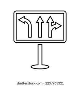 Tráfico, dirección, icono de línea de carretera. vector de contorno.