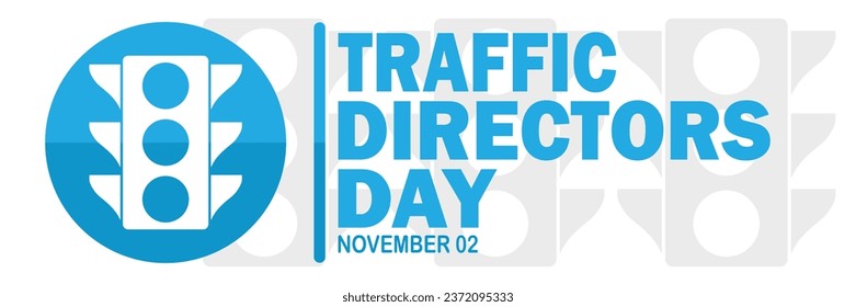 Traffic Directors Day Vector illustration. November 2. Holiday concept. Template for background, banner, card, poster with text inscription.