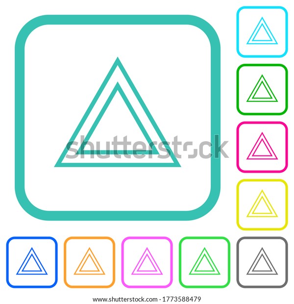 Traffic emergency triangle vivid colored\
flat icons in curved borders on white\
background