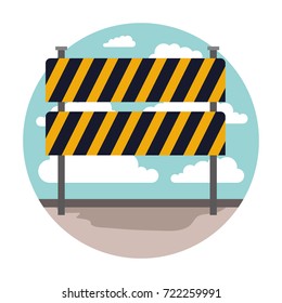 traffic fence in circular shape colorful silhouette vector illustration