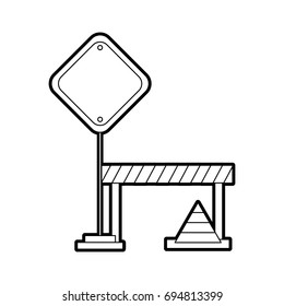 traffic fence with cones
