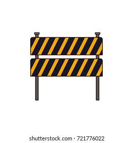 traffic fence flat icon colorful silhouette vector illustration
