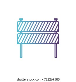 traffic fence flat icon gradient color silhouette from blue to purple vector illustration