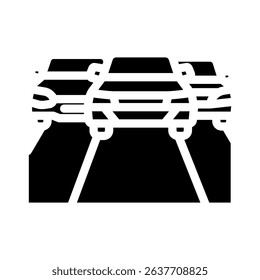 traffic flow highway road glyph icon vector. traffic flow highway road sign. isolated symbol illustration