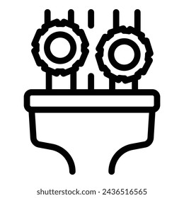 Traffic flow processing icon outline vector. Urban development system. Circulation project information