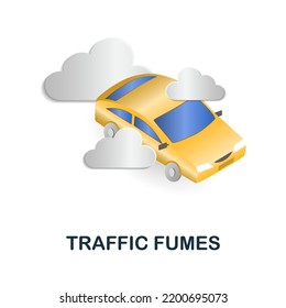 Traffic Fumes Icon. 3d Illustration From Climate Change Collection. Creative Traffic Fumes 3d Icon For Web Design, Templates, Infographics And More