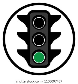 traffic green light vector icon