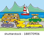 Traffic, group of cars, vector icon