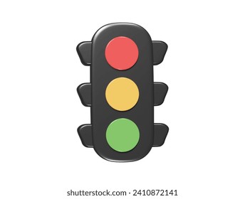 Traffic icon 3d render illustration
