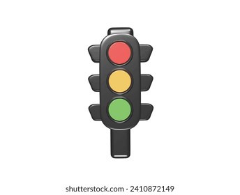 Traffic icon 3d render illustration