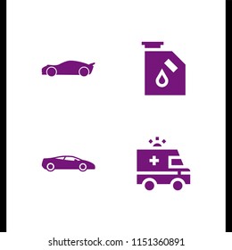 traffic icon. 4 traffic set with diesel and car vector icons for web and mobile app