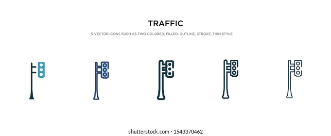 traffic icon in different style vector illustration. two colored and black traffic vector icons designed in filled, outline, line and stroke style can be used for web, mobile, ui