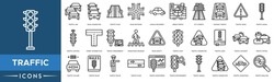 Traffic icon. Traffic Jam, Road Congestion, Traffic Flow, Road Network, Vehicle Movement, Urban, City Streets, Highway  and Traffic Signs