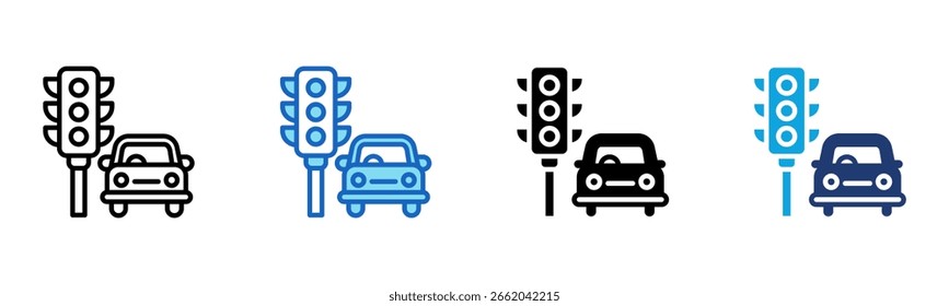 Ícone de tráfego Ilustração de vetor de vários estilos
