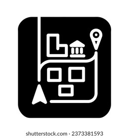 Traffic Icon (Road Map), True Black Icon