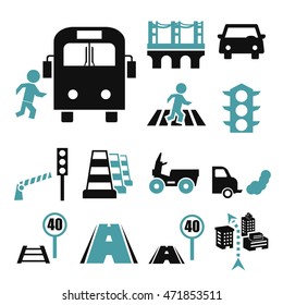 traffic icon set