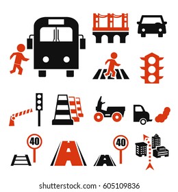 traffic icon set