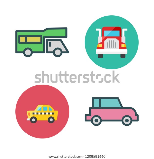 traffic icon set. vector set about truck, taxi,\
trailer and car icons\
set.