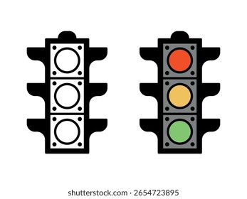 Conjunto de iconos de tráfico. Ilustración vectorial.