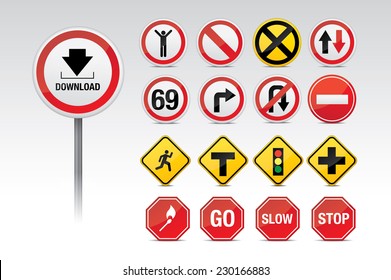 Traffic icon signs