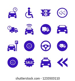 traffic icon. traffic vector icons set taxi cab, steering wheel, truck and sale