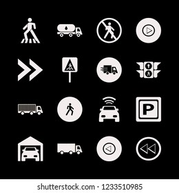 traffic icon. traffic vector icons set no pedestrian crossing, right arrow, private garage and pedestrian sign