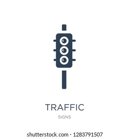 traffic icon vector on white background, traffic trendy filled icons from Signs collection, traffic vector illustration