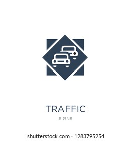 traffic icon vector on white background, traffic trendy filled icons from Signs collection, traffic vector illustration