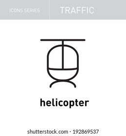 traffic icons series; helicopter isolated on white