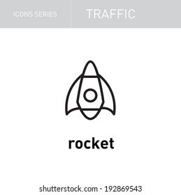 traffic icons series; rocket isolated on white