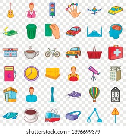 Traffic icons set. Cartoon style of 36 traffic vector icons for web for any design
