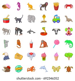 Traffic icons set. Cartoon style of 36 traffic vector icons for web isolated on white background