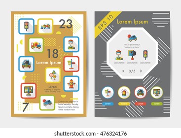 Traffic icons set with long shadow,eps10