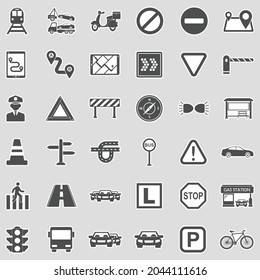 Traffic Icons. Sticker Design. Vector Illustration.