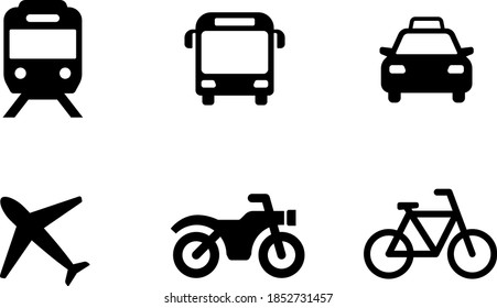 Traffic icons for various Public vehicles