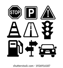 Verkehrssymbole, Vektorgrafik-Verkehrssymbole, Illustrationsverkehr.