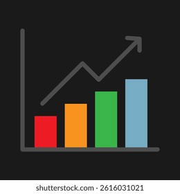 Traffic increase icon in a flat style. A modern and minimalist financial icon