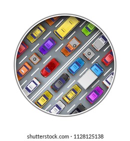 Traffic jam art banner art. Vector illustration