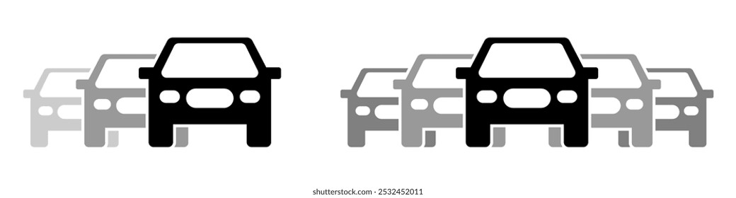 Verkehrsstau oder Autohaus Illustration Vektor, Rush Hour, kaufen Fahrzeug Vektor Piktogramm Symbol Symbol ui und ux