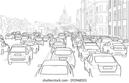 Inside view of Traffic Signal from Car Memory drawing by Artist Hemant Jha   Scene drawing Sketch book Drawings