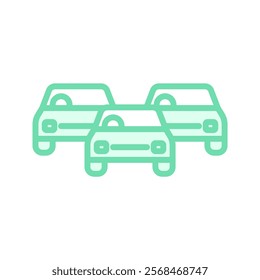 Traffic Jam duotone line icon , vector, pixel perfect, illustrator file