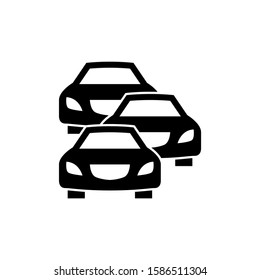 traffic Jam Icon in black flat design on white background