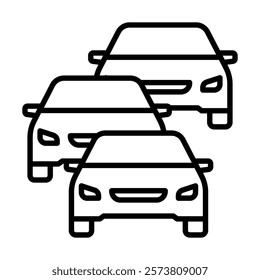 Traffic Jam icon line vector illustration