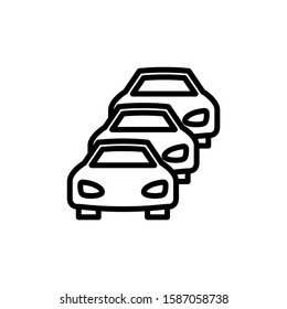 traffic Jam Icon in outline style on white background