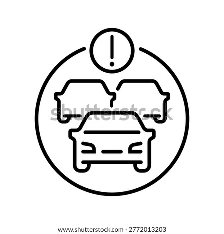 Traffic jam icon. Transport and traffic management line symbol. Black and white.